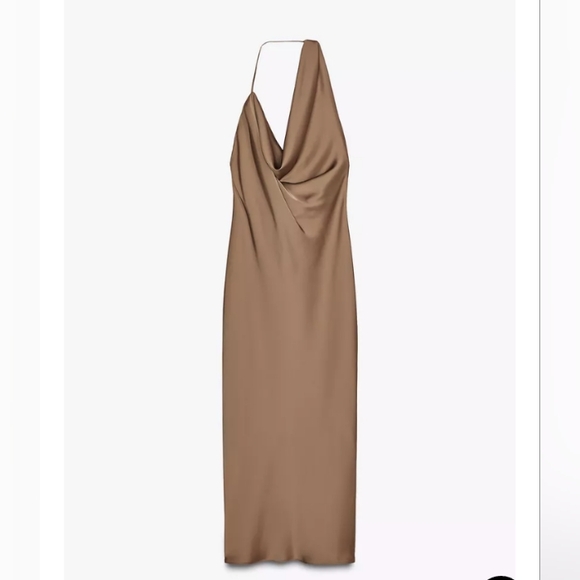 Zara Asymmetric Satin Midi Dress - Picture 6 of 8